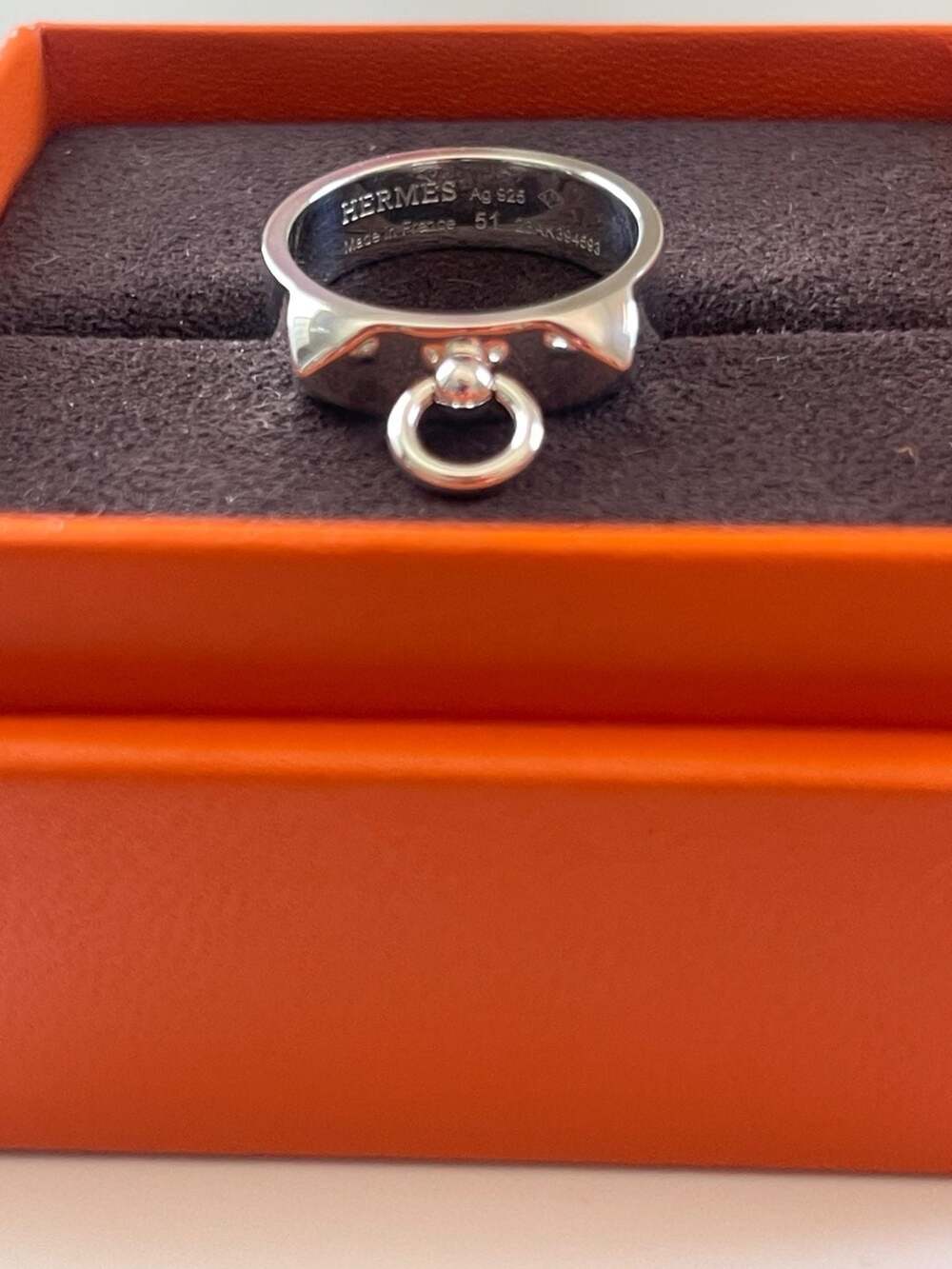 Hermes Sterling Silver PM Collier De Chien Ring size 0 51(5.5) - Picture 4 of 6